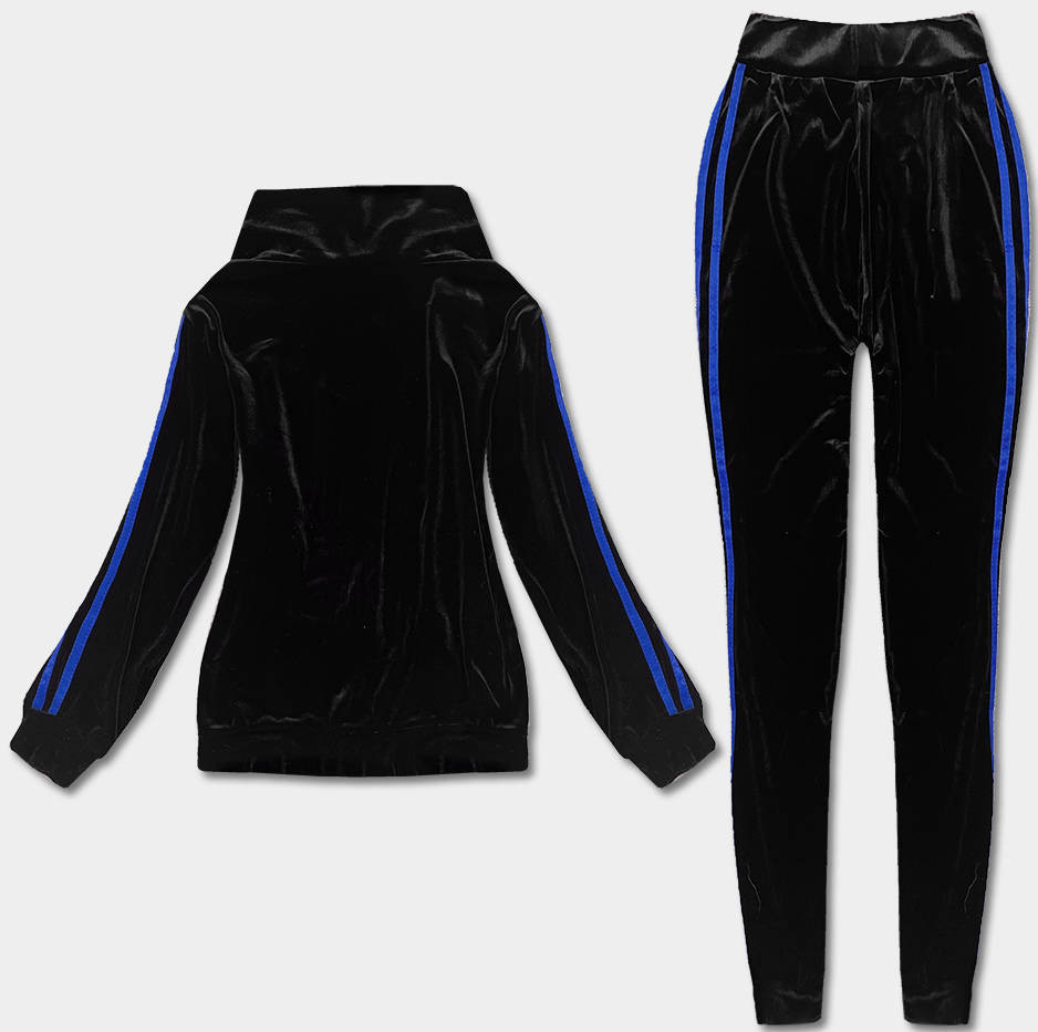 Černo-tmavě modrý sportovní komplet s legínami (YP-9967) odcienie czerni XL (42)