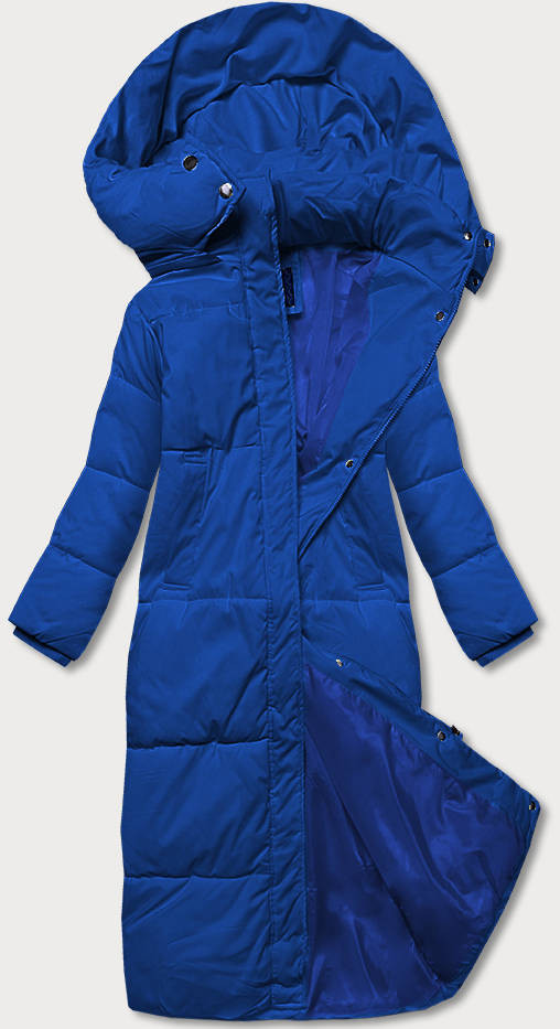 Světle modrá dlouhá dámská zimní bunda (AG3-3031) odcienie niebieskiego XL (42)
