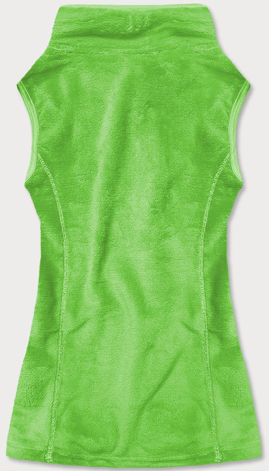 Dámská plyšová vesta v neonově zelené barvě (HH003-44) Barva: odcienie zieleni, Velikost: M (38)