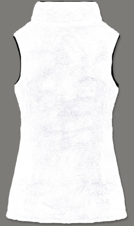 Bílá dámská plyšová vesta (HH005-45) biały L (40)