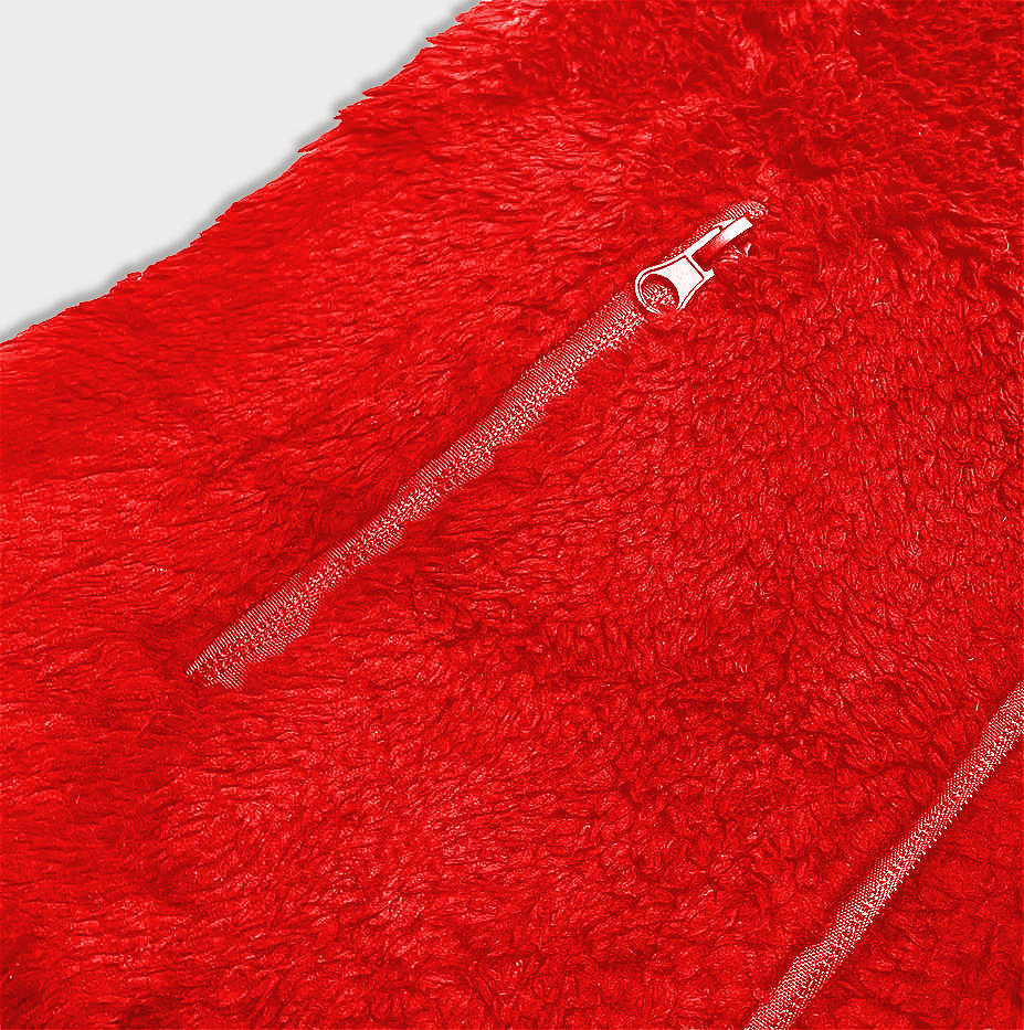 Červená dámská plyšová vesta (HH005-5) Barva: odcienie czerwieni, Velikost: S (36)