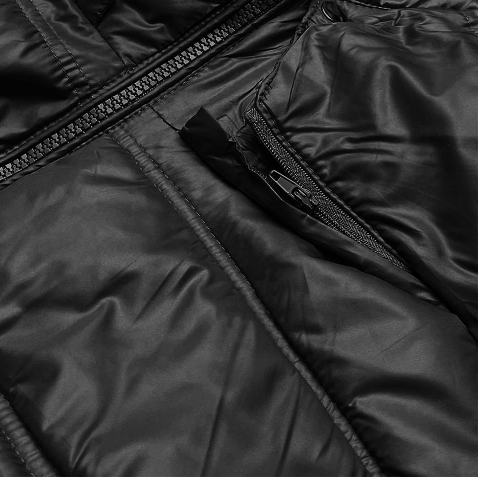 Černá dámská prošívaná bunda pro přechodné období (H-205) odcienie czerni S (36)