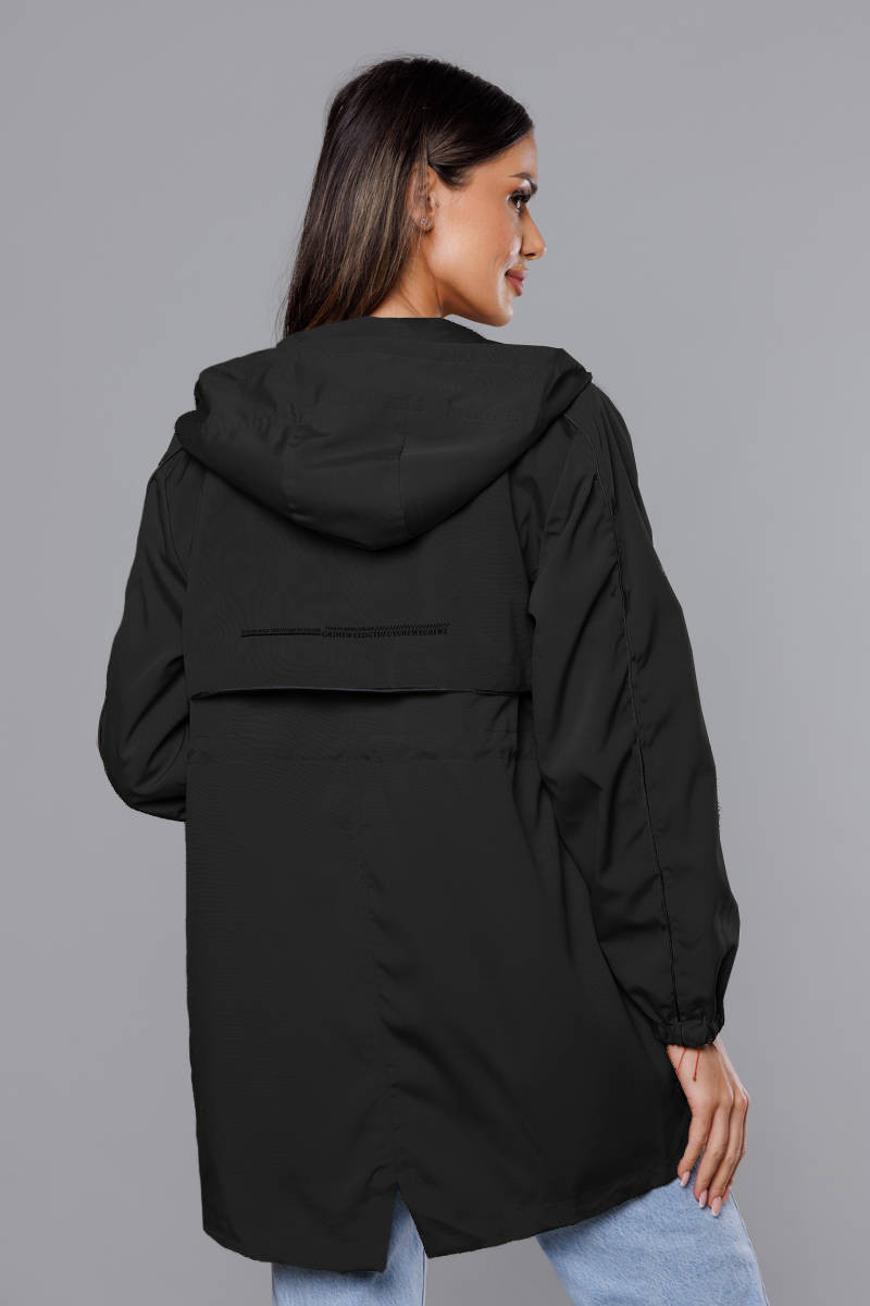 Tenká černá dámská bunda s podšívkou (B8119-1) odcienie czerni S (36)
