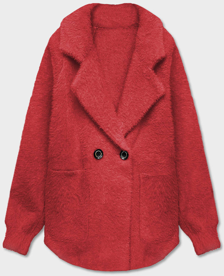 Krátký červený přehoz přes oblečení typu alpaka (CJ65) odcienie czerwieni ONE SIZE
