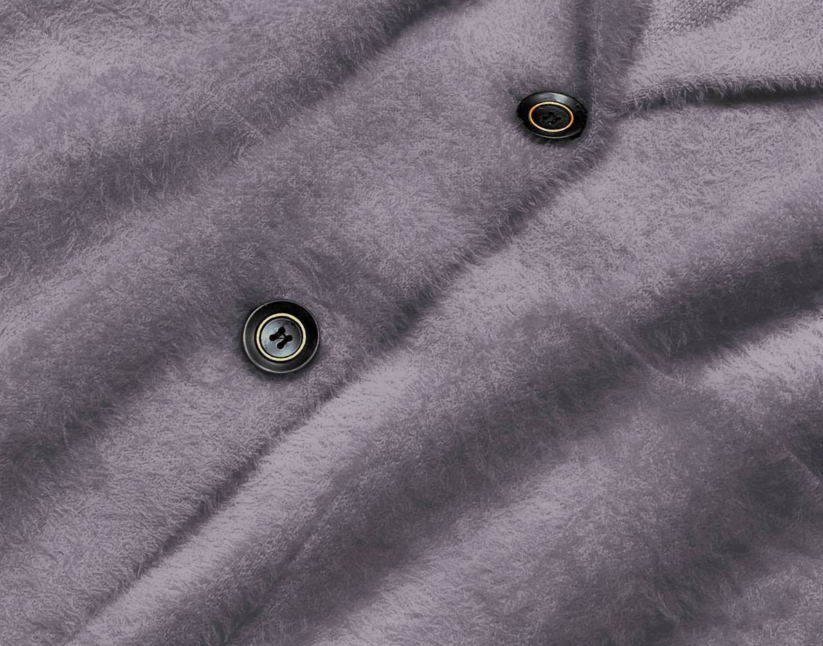 Krátký šedý vlněný přehoz přes oblečení typu alpaka (7108-1) odcienie szarości ONE SIZE
