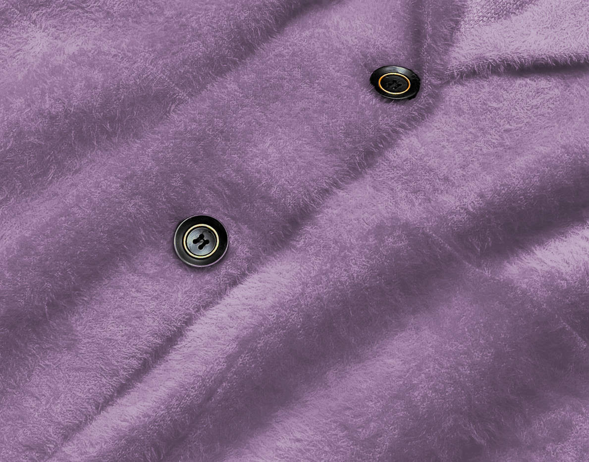 Krátký fialový vlněný přehoz přes oblečení typu alpaka (7108-1) odcienie fioletu ONE SIZE