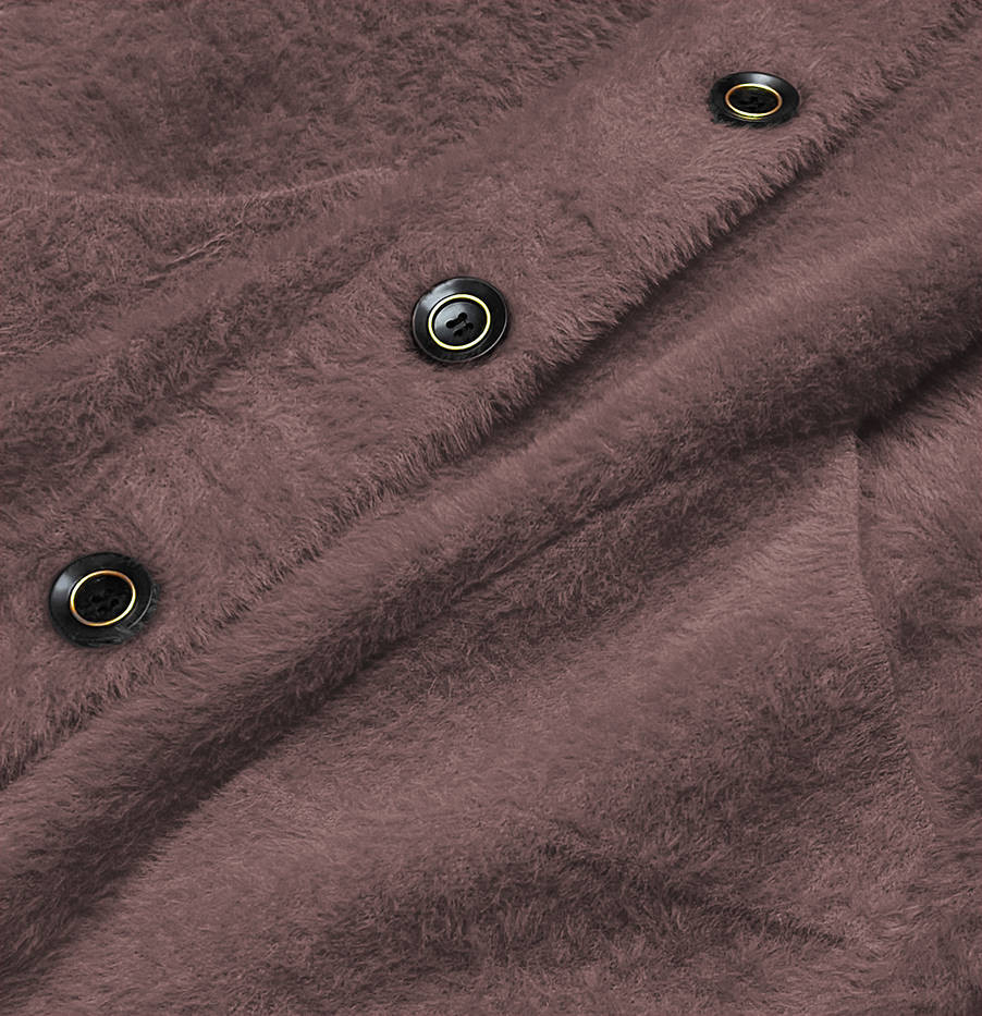 Krátký přehoz přes oblečení v tmavě kakaové barvě typu alpaka na knoflíky (537) odcienie brązu ONE SIZE