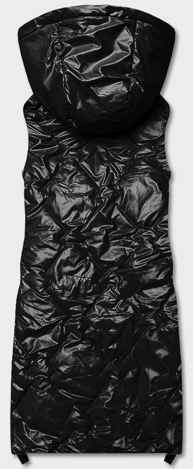 Černá dámská vesta s kapucí (6028) odcienie czerni XL (42)