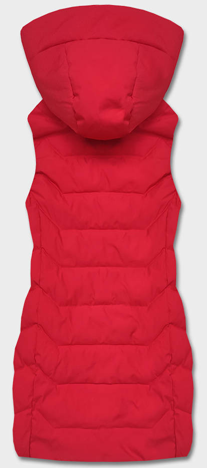 Červená dámská vesta s kapucí (R8133-4) odcienie czerwieni 48
