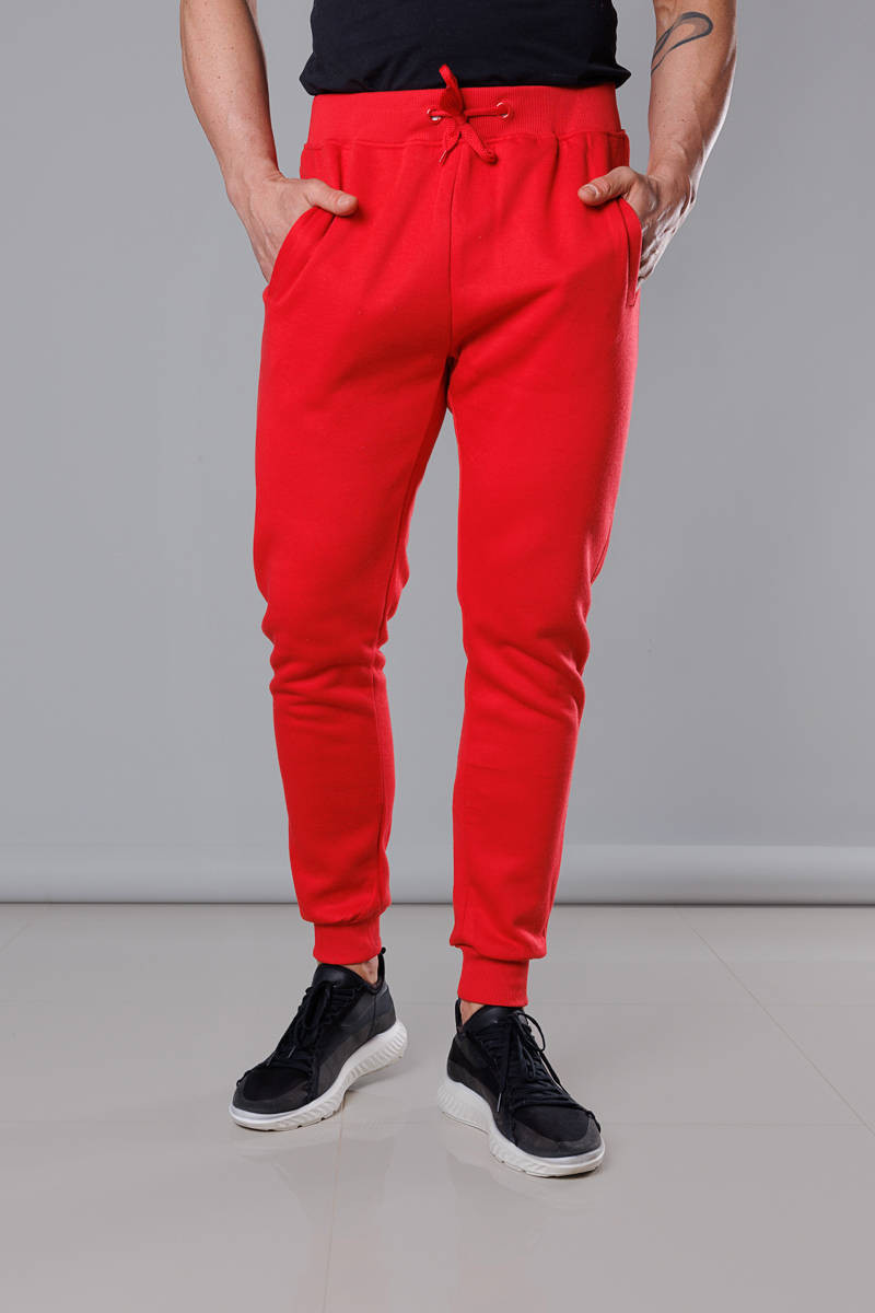 Červené pánské teplákové kalhoty (68XW01-18) odcienie czerwieni L