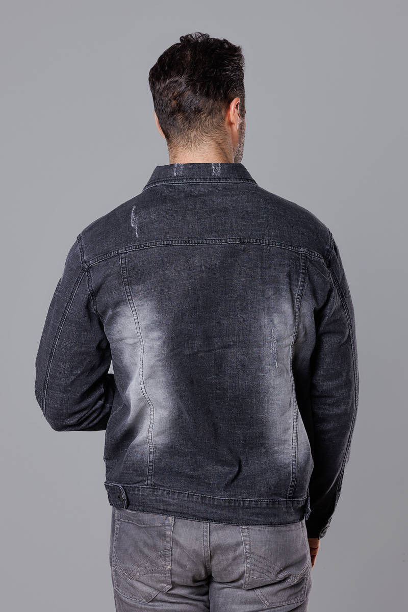 Černá pánská džínová bunda (MJ525N) odcienie czerni XXL