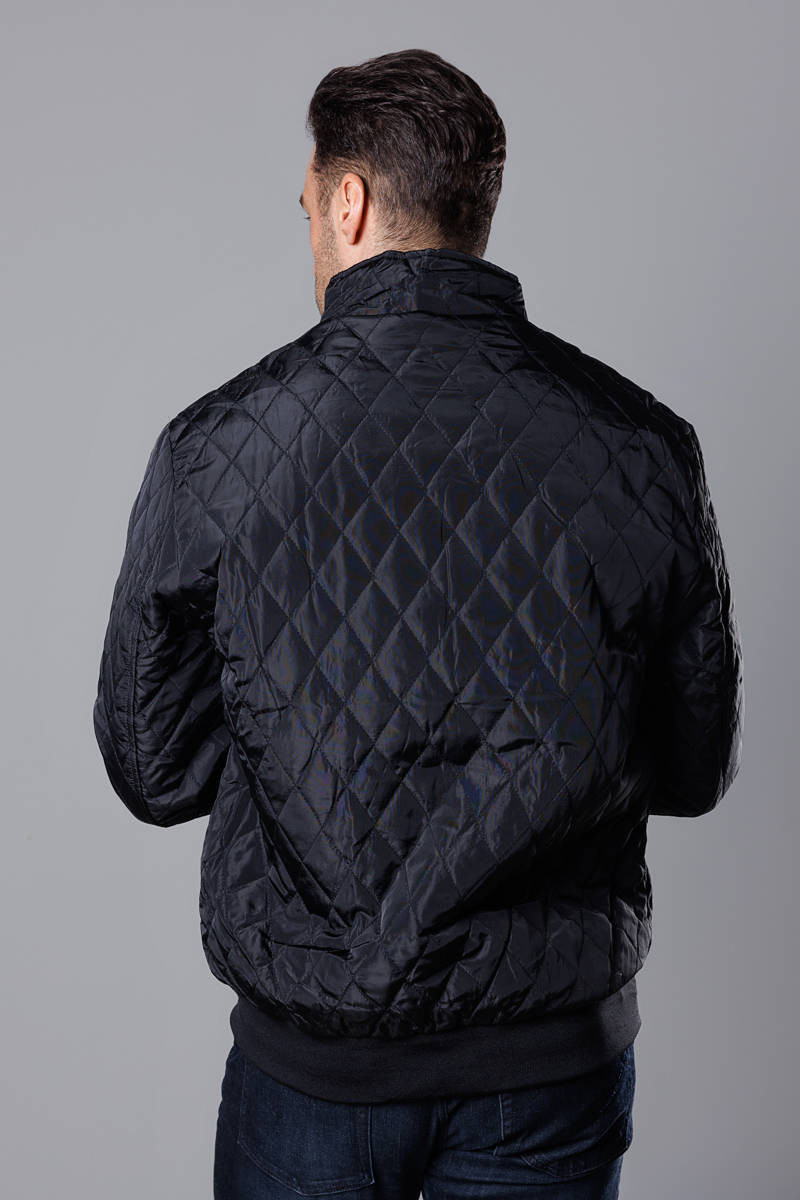 Černá pánská prošívaná bunda se stahovacími lemy (58M13083-392) odcienie czerni XL