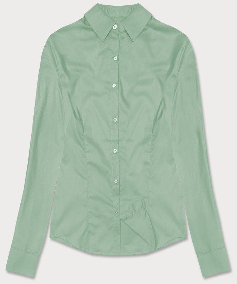 Světle zelená klasická dámská košile (HH039-39) Barva: odcienie zieleni, Velikost: S (36)