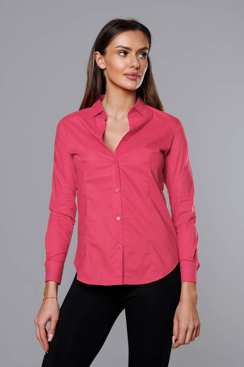 Klasická dámská košile v barvě vodního melounu (HH039-28) Červená S (36)