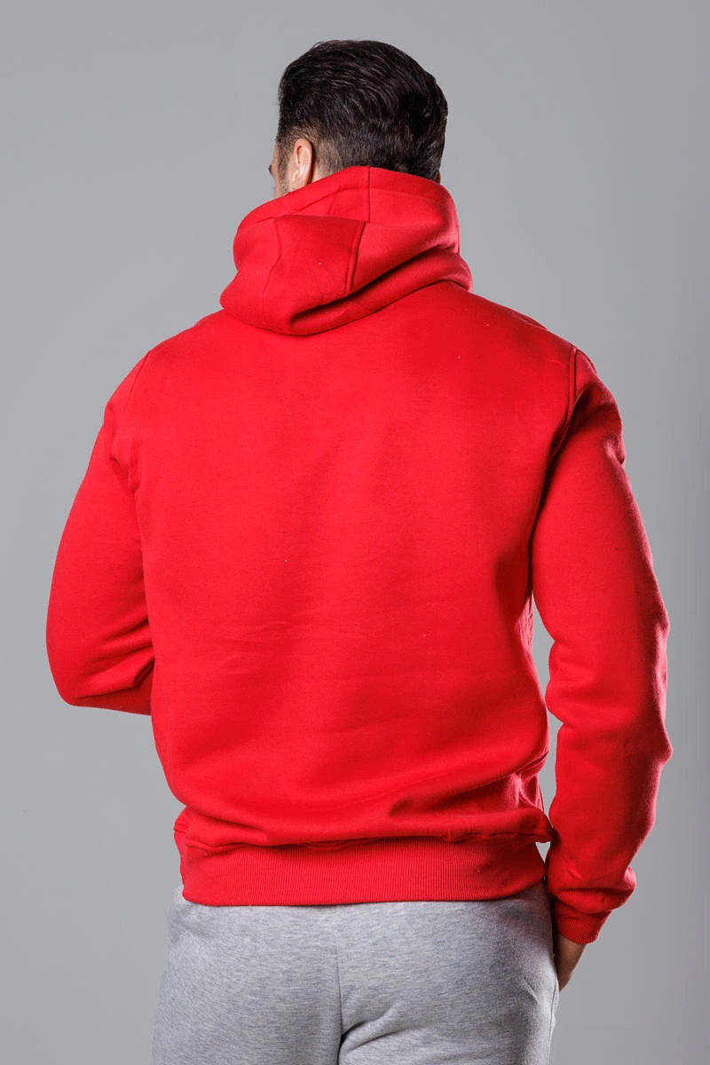 Pánská mikina s kapucí červená (68B2009-18-35) odstíny červené M (obrázek 3)