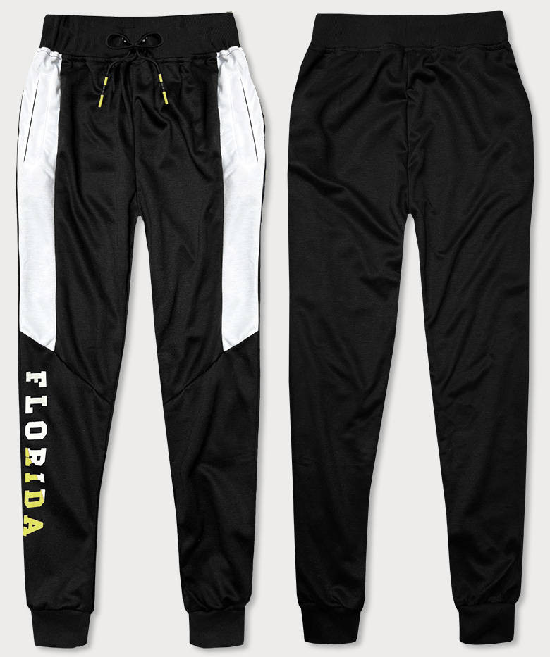 Černé pánské teplákové kalhoty (8K199) odcienie czerni M