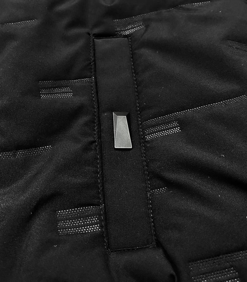 Černá pánská bunda s refiéfním vzorem (5M3116-392) Barva: odcienie czerni, Velikost: XL