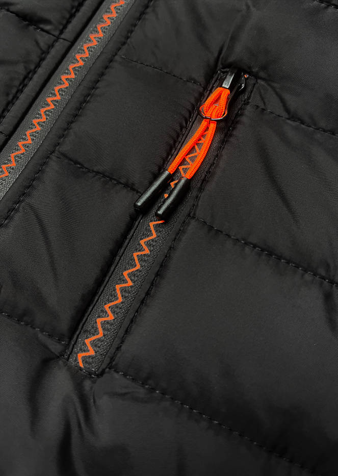 Černo-grafitová pánská sportovní bunda z různých spojených materiálů (8M910-392) odcienie czerni M