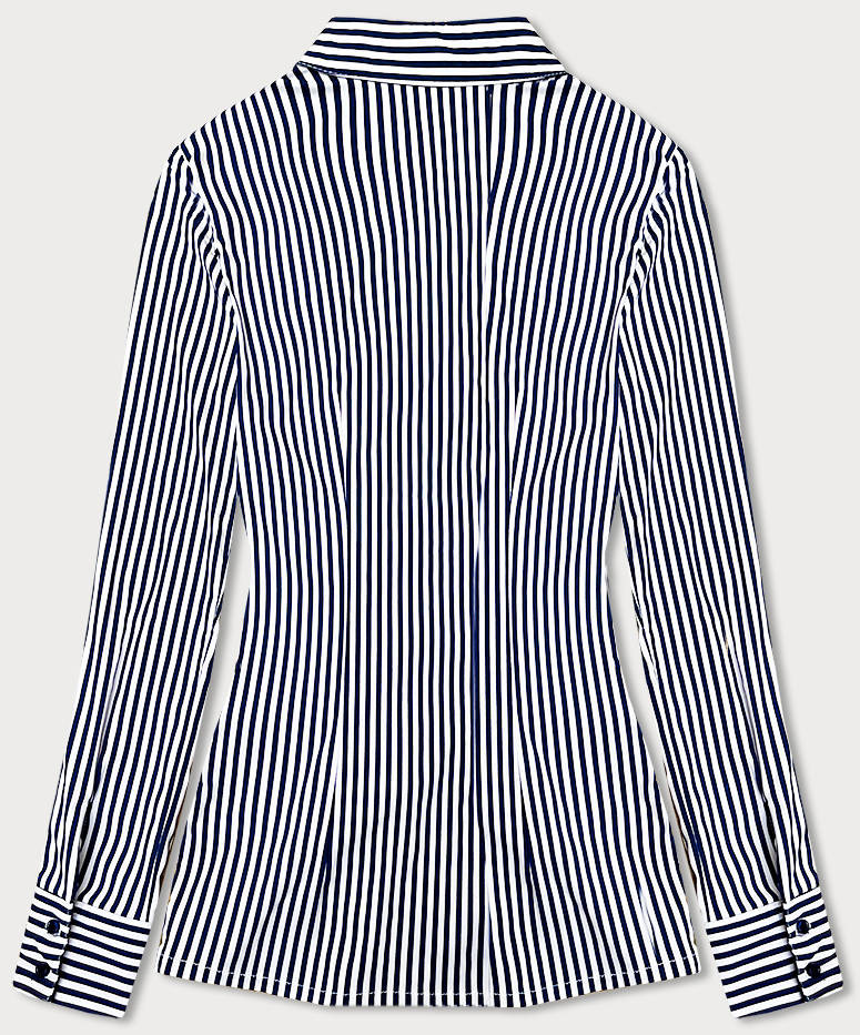 Tmavě modro-bílá pruhovaná košile s nařasením (AWY2015D) Barva: odcienie bieli, Velikost: S (36)