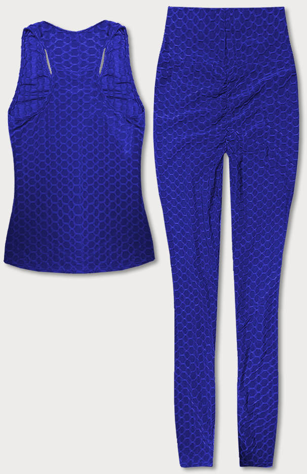 Světle modrý sportovní komplet - top a legíny (YW88037-9) odcienie niebieskiego M (38)