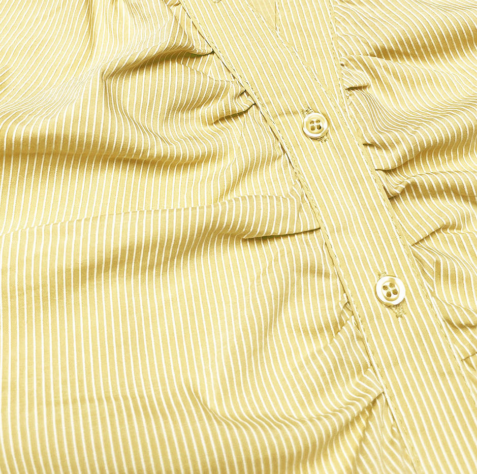 Žlutá pruhovaná halenka s krátkými rukávy (SST16222D) Barva: odcienie żółtego, Velikost: XL (42)