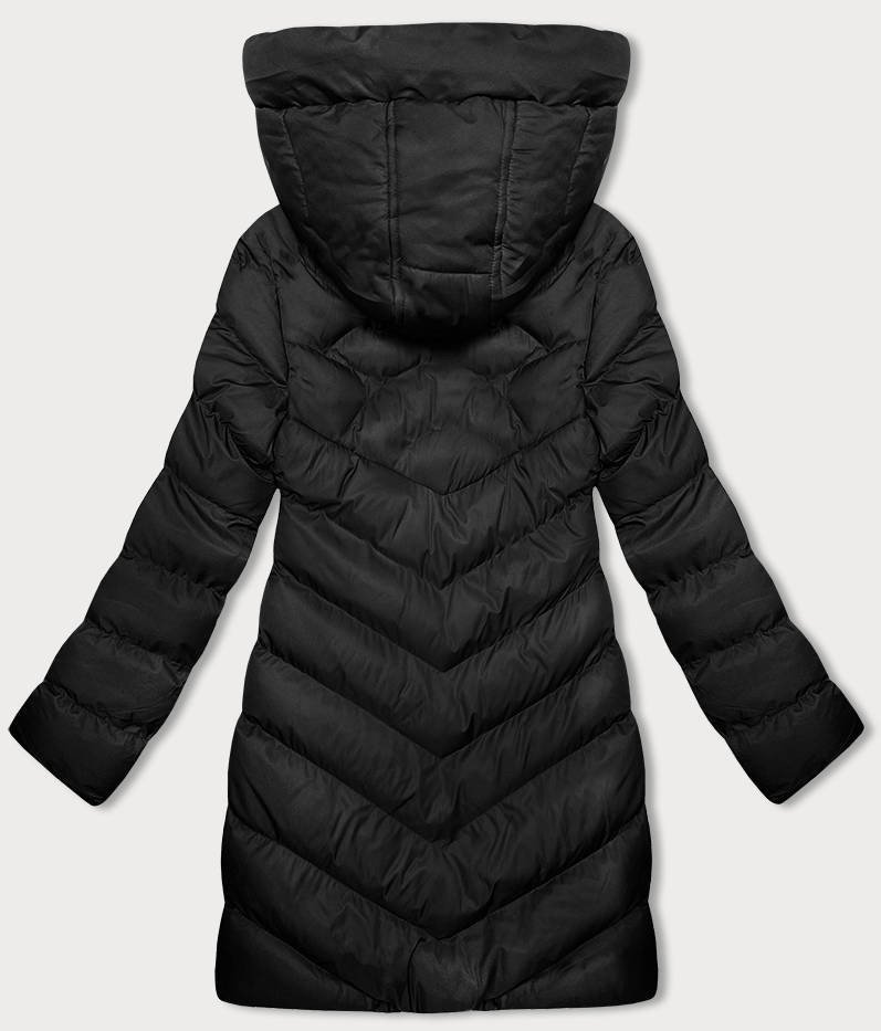Černá dámská zimní bunda s kapucí (5M3155-392) odcienie czerni XL (42)
