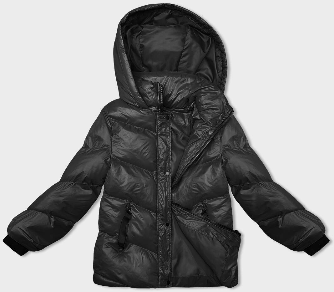 Černá dámská péřová zimní bunda (23065-392) odcienie czerni S (36)