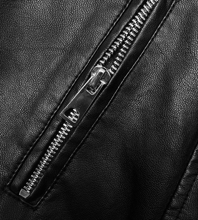 Černá bunda ramoneska s límcem (11Z8098) odcienie czerni L (40)