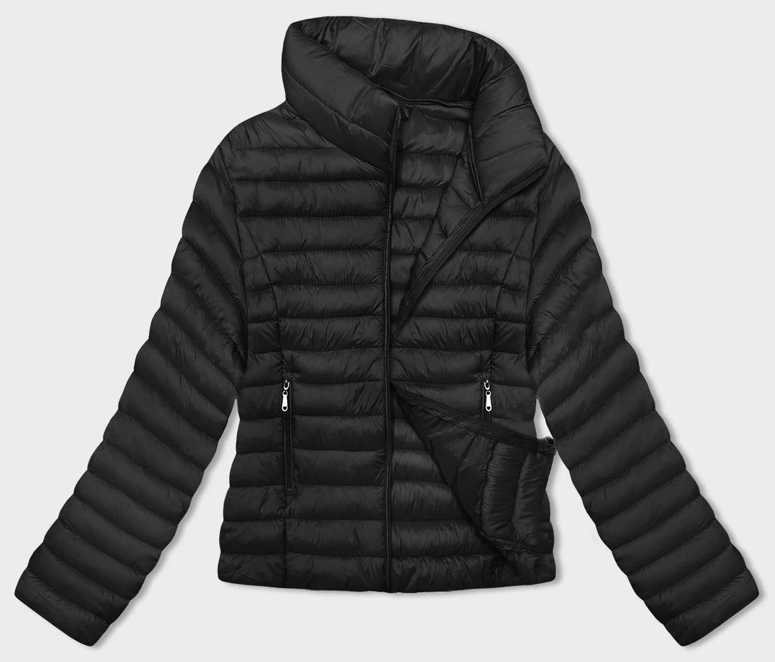 Čierna prešívaná dámska bunda so stojačikom (16M9111-392) odstíny černé L (40)