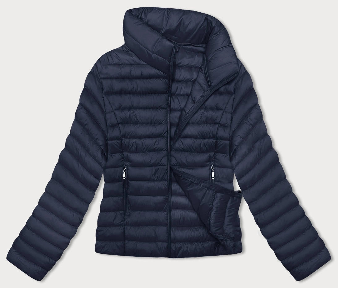 Tmavomodrá prešívaná dámska bunda so stojačikom (16M9111-215) odstíny modré S (36)