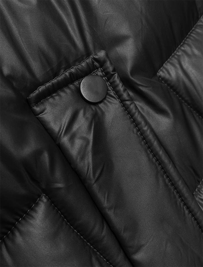 Černá dámská vesta s kapucí (B8171-1) odcienie czerni XL (42)