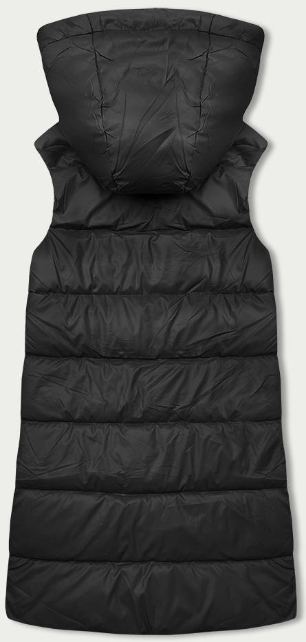 Černá dámská vesta s kapucí (B8212-1) odcienie czerni M (38)