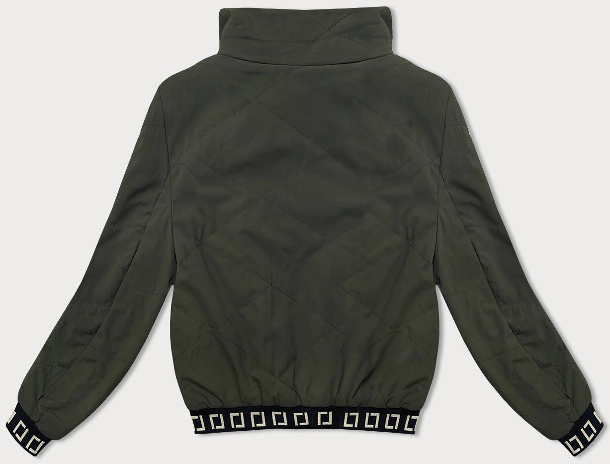 Dámská krátká bunda se stojáčkem army (5M3161) odstíny zelené XL (42) (obrázek 3)