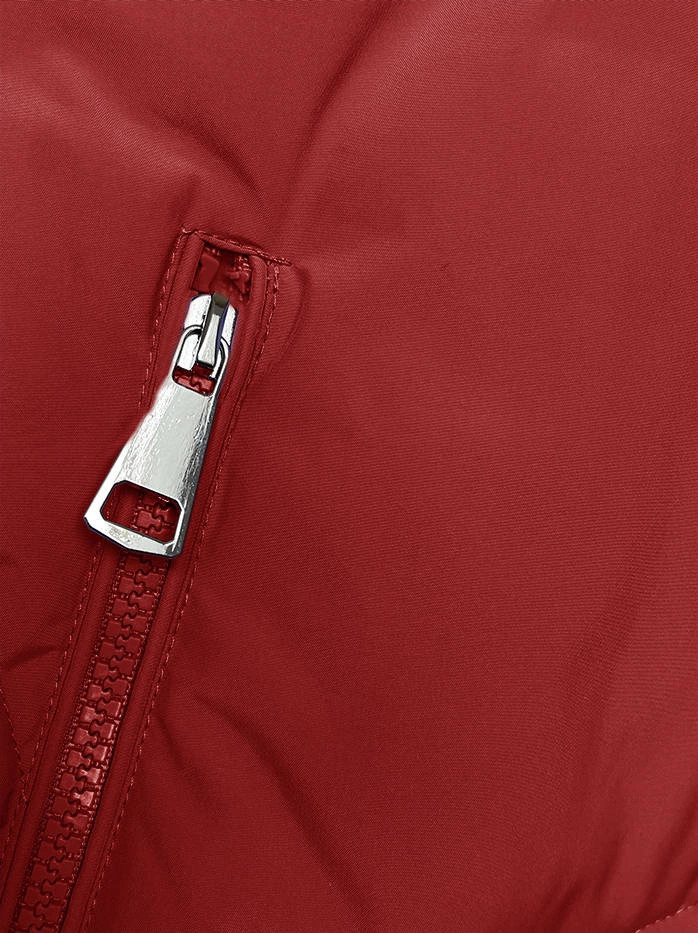 Červená zimná bunda s kapucňou (LHD-23015) odstíny červené S (36)