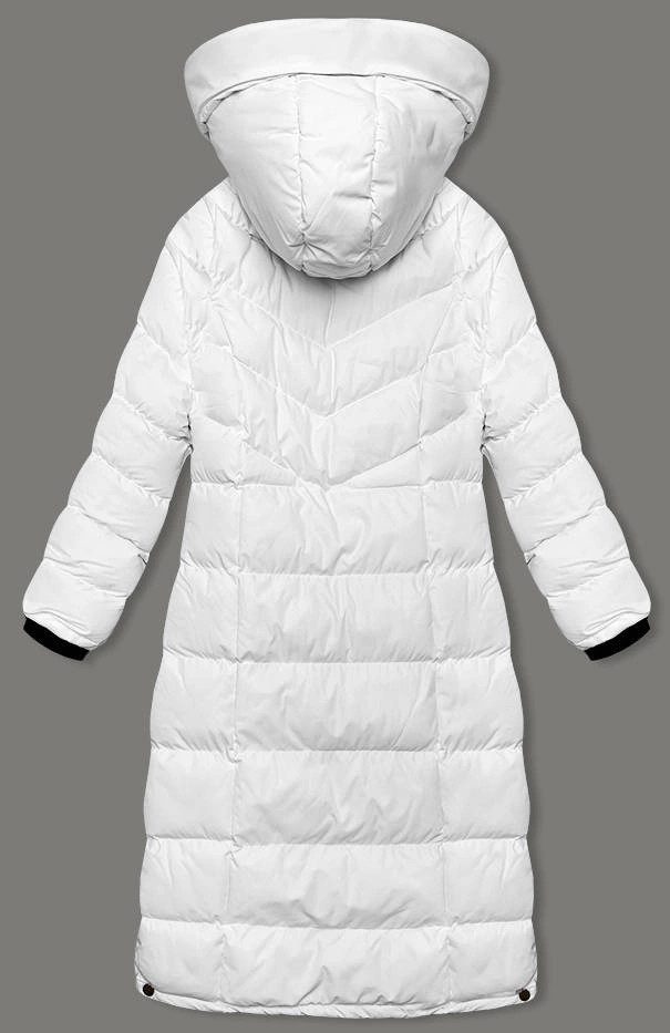 Dlhšia biela dámska zimná bunda (5M736-281) odstíny bílé S (36)