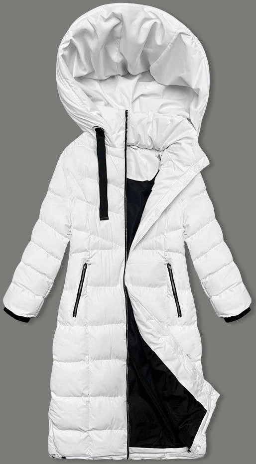Dlhšia biela dámska zimná bunda (5M736-281) odstíny bílé S (36)