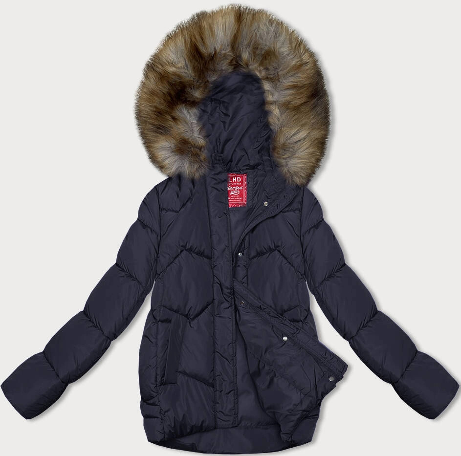 Tmavomodrá prechodná bunda s kapucňou (LHD-23002) odstíny modré S (36)