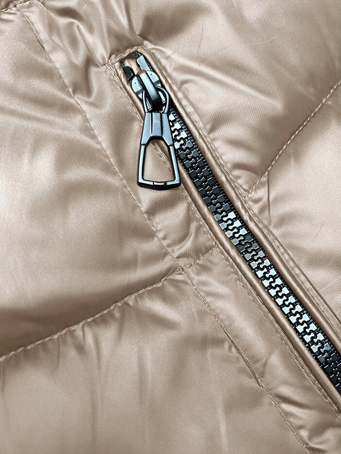 Cappuccino Black dámska obojstranná zimná bunda s kapucňou (B8202-1021) odstíny béžové S (36)