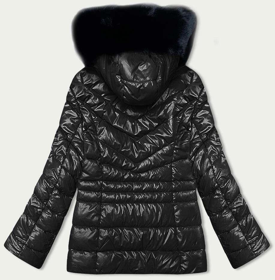 Čierna prešívaná dámska zimná bunda (V775) odstíny černé M (38)