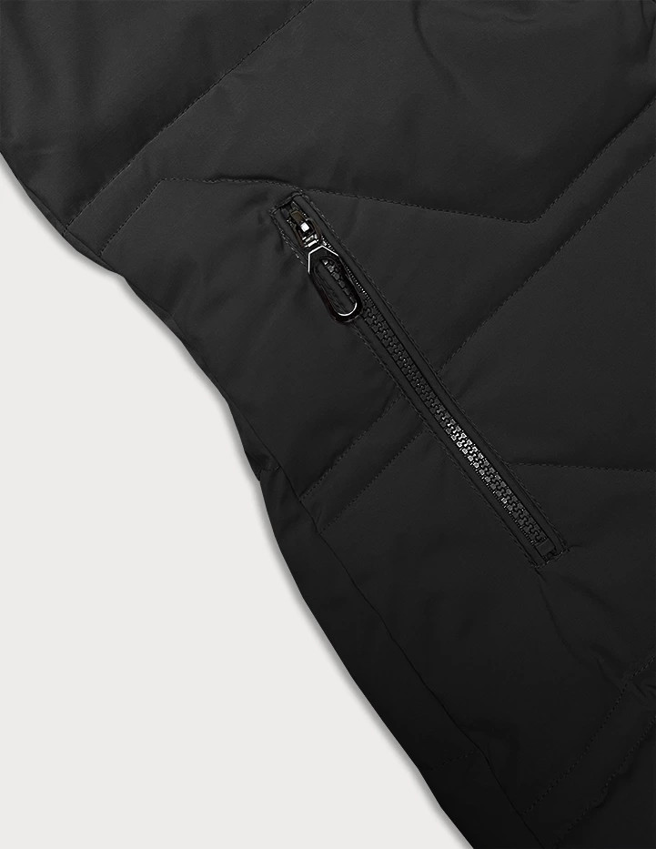 Čierna dámska zimná bunda s kapucňou J Style (16M9099-392) odstíny černé XL (42)