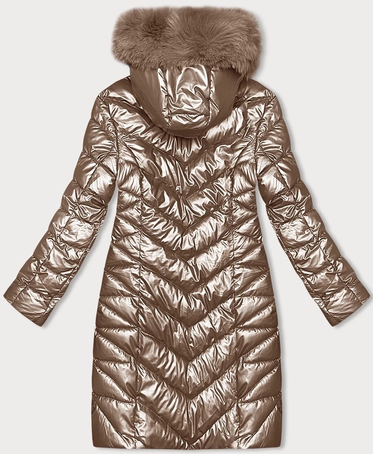 Dámska zimná prešívaná bunda v ťavej farbe J Style (16M9100-84) odstíny hnědé S (36)