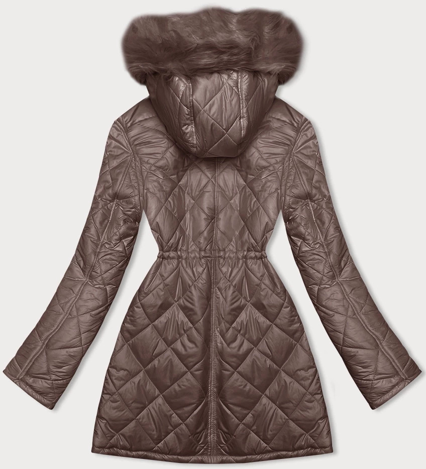 Dámska obojstranná prešívaná bunda v kávovej farbe (H-897-89) odstíny hnědé S (36)