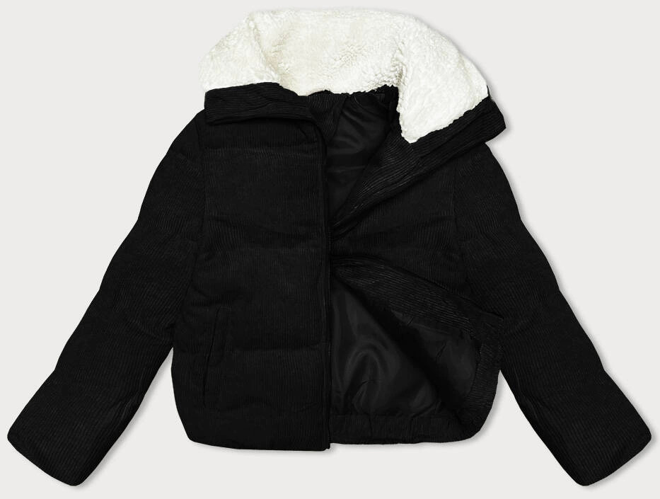 Čierna dámska manšestrová bunda J Style (5M3230-392) odstíny černé L (40)