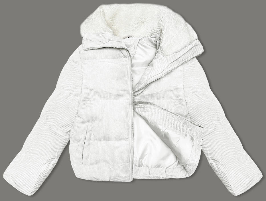 Biela dámska manšestrová bunda J Style (5M3230-281) odstíny bílé S (36)