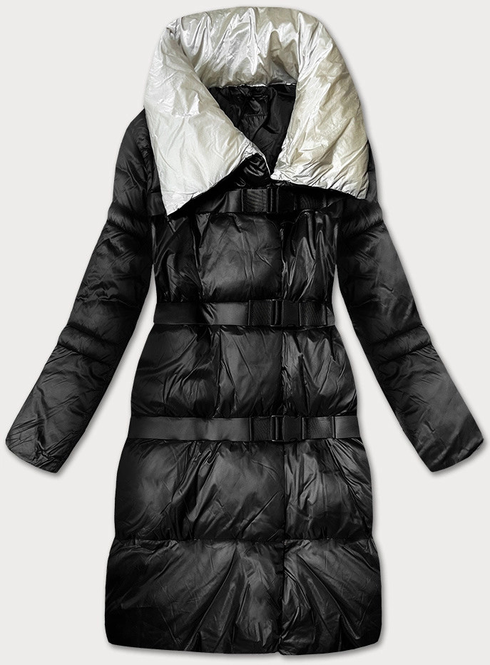 Čierna zimná bunda s odnímateľnými rukávmi Továrenská cena (TR8139) odstíny černé S (36)