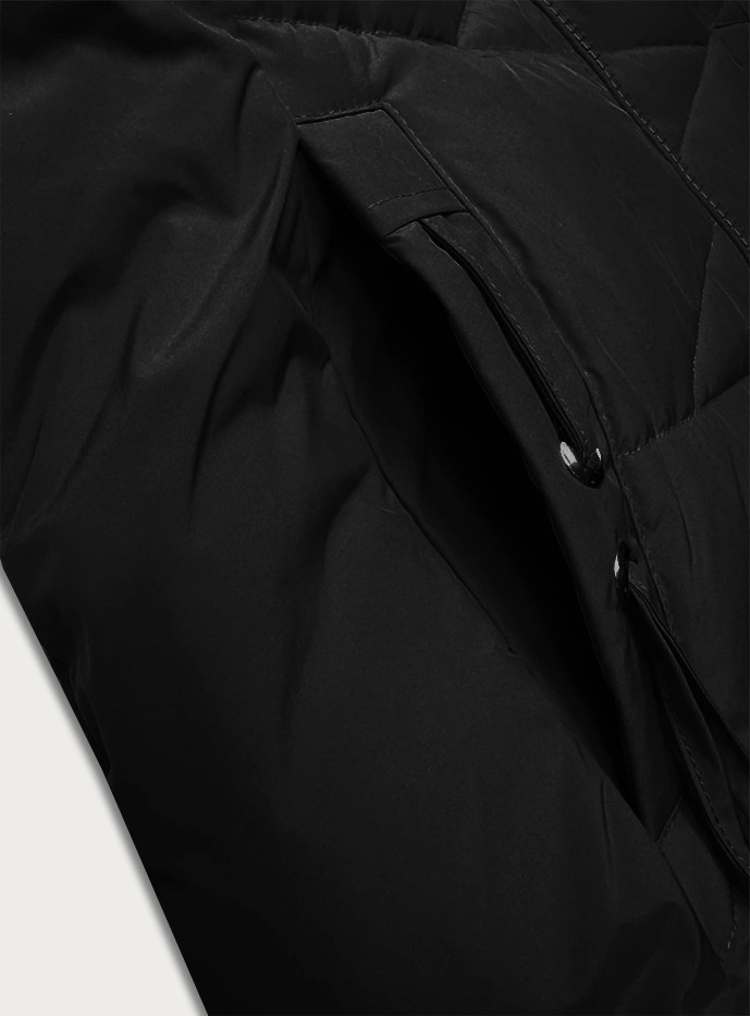 Zimowa kurtka damska ze ściągaczem LHD czarna (LHD-24580) odstíny černé S (36)