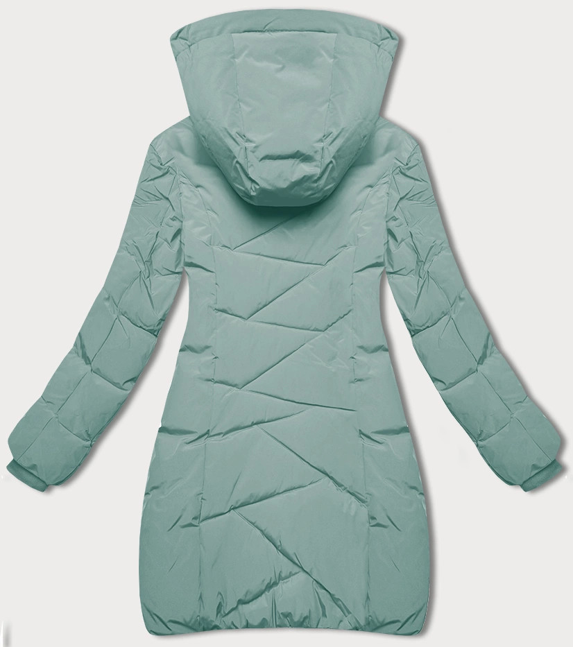 Zimowa kurtka damska ze ściągaczem LHD szarozielona (LHD-24580) odstíny zelené S (36)