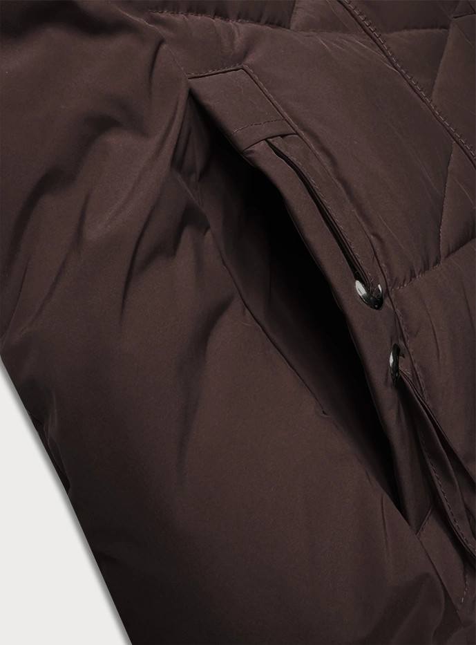 Zimowa kurtka damska ze ściągaczem LHD brązowa (LHD-24580) odstíny hnědé S (36)