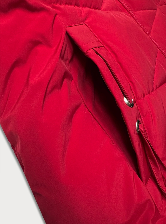 Zimowa kurtka damska ze ściągaczem LHD bordowa (LHD-24580) odstíny červené S (36)