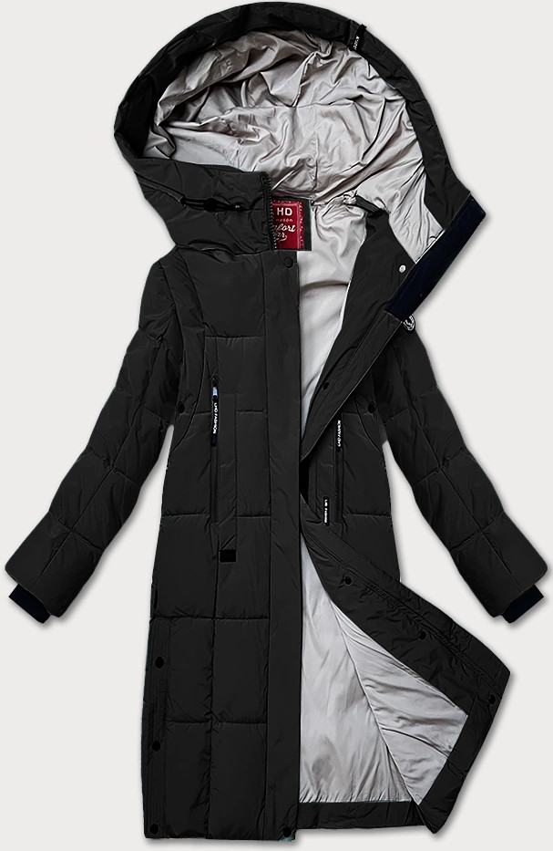 Čierna prešívaná dámska zimná bunda LHD (LHD-24572) odstíny černé S (36)